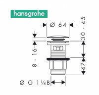 HANSGROHE VALVULA PUSH OPEN 1 1/4\